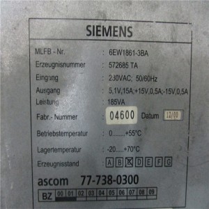 Plc Control System SIEMENS-6EW1861-3BA